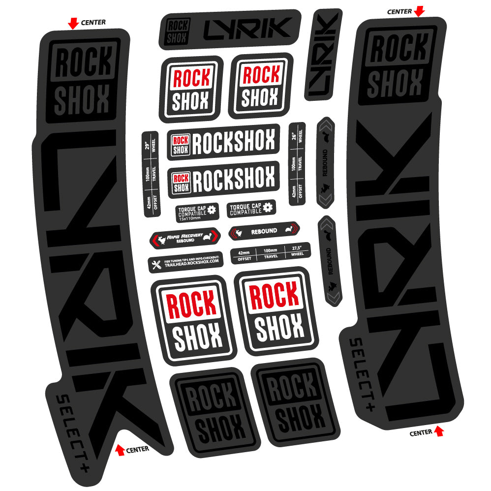 Decal Rock Shox Lyrik Select Plus 2023 Bike Fork sticker vinyl
