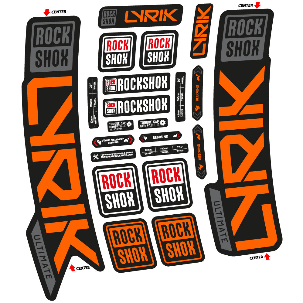Aufkleber Rock Shox Lyrik Ultimate 2023, Gabel 29, Fahrradaufkleber Vinyl