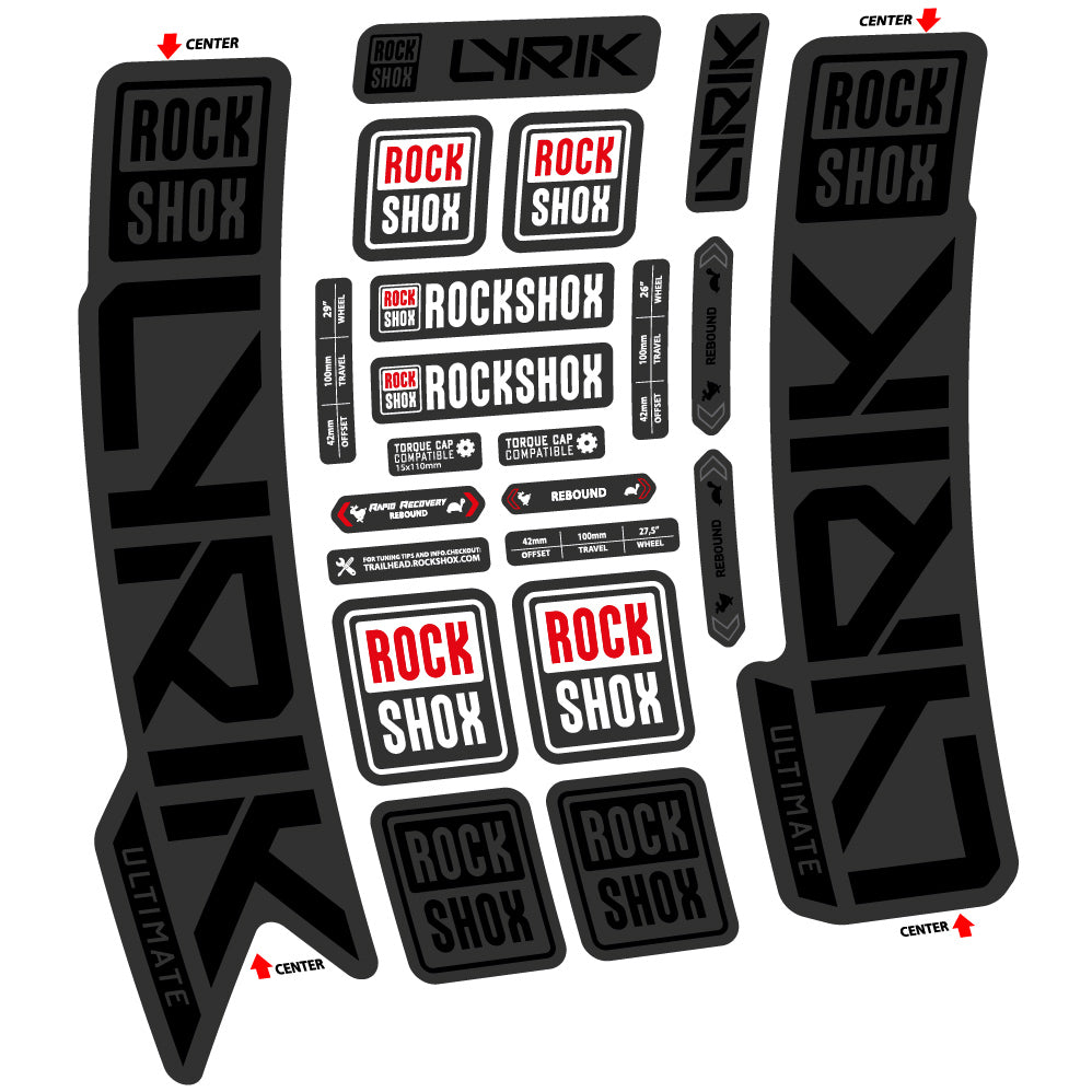Aufkleber Rock Shox Lyrik Ultimate 2023, Gabel 29, Fahrradaufkleber Vinyl