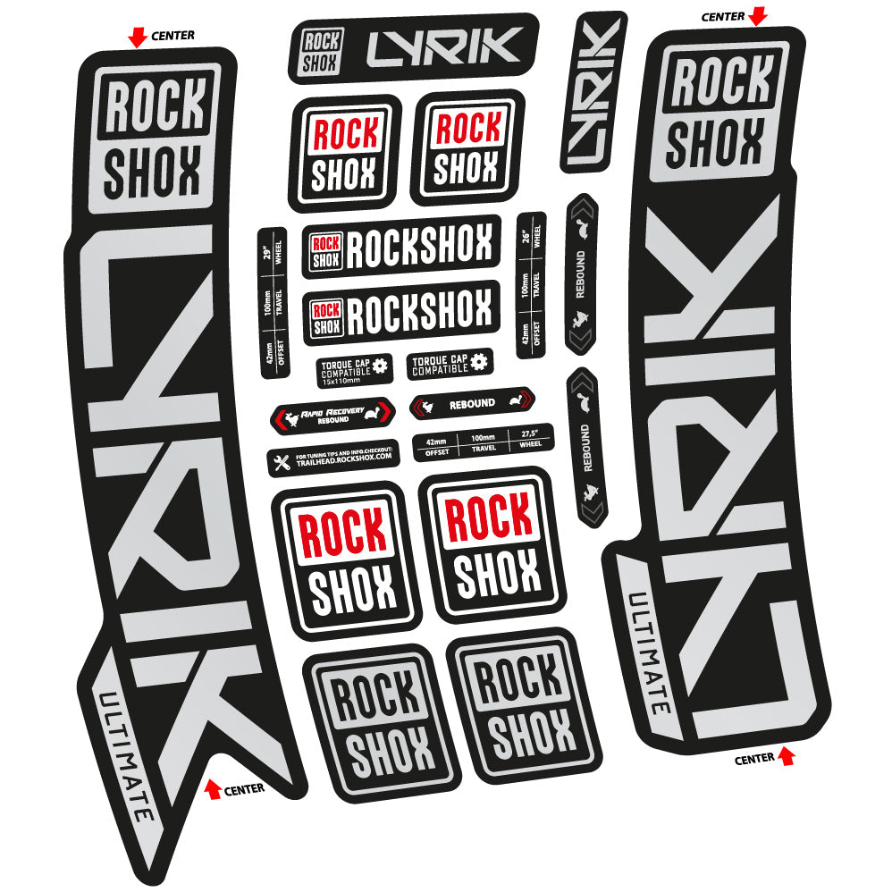 Aufkleber Rock Shox Lyrik Ultimate 2023, Gabel 29, Fahrradaufkleber Vinyl