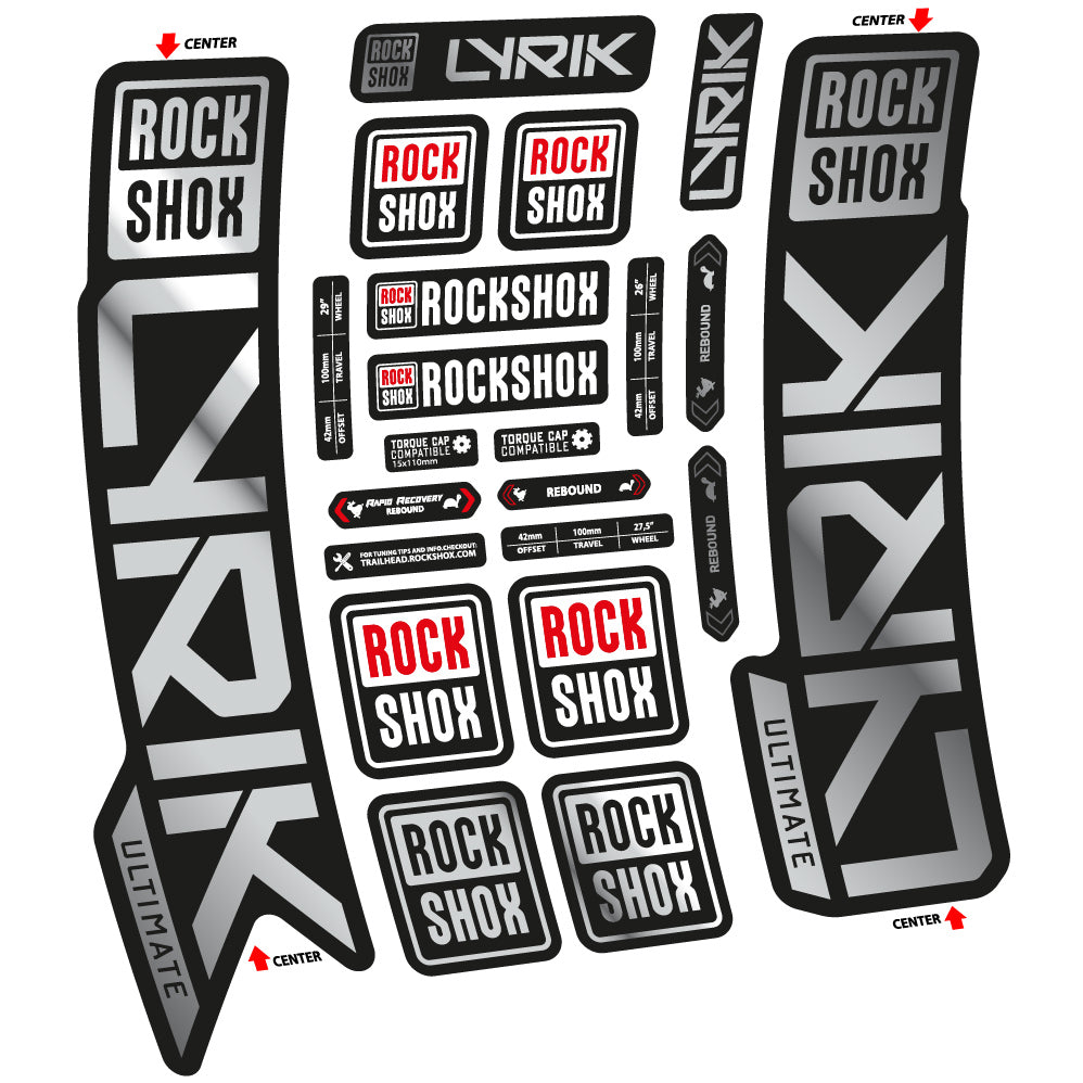 Aufkleber Rock Shox Lyrik Ultimate 2023, Gabel 29, Fahrradaufkleber Vinyl