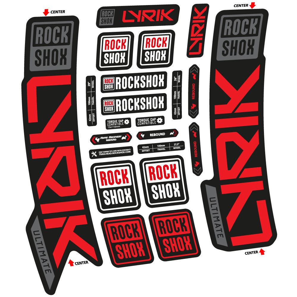 Aufkleber Rock Shox Lyrik Ultimate 2023, Gabel 29, Fahrradaufkleber Vinyl
