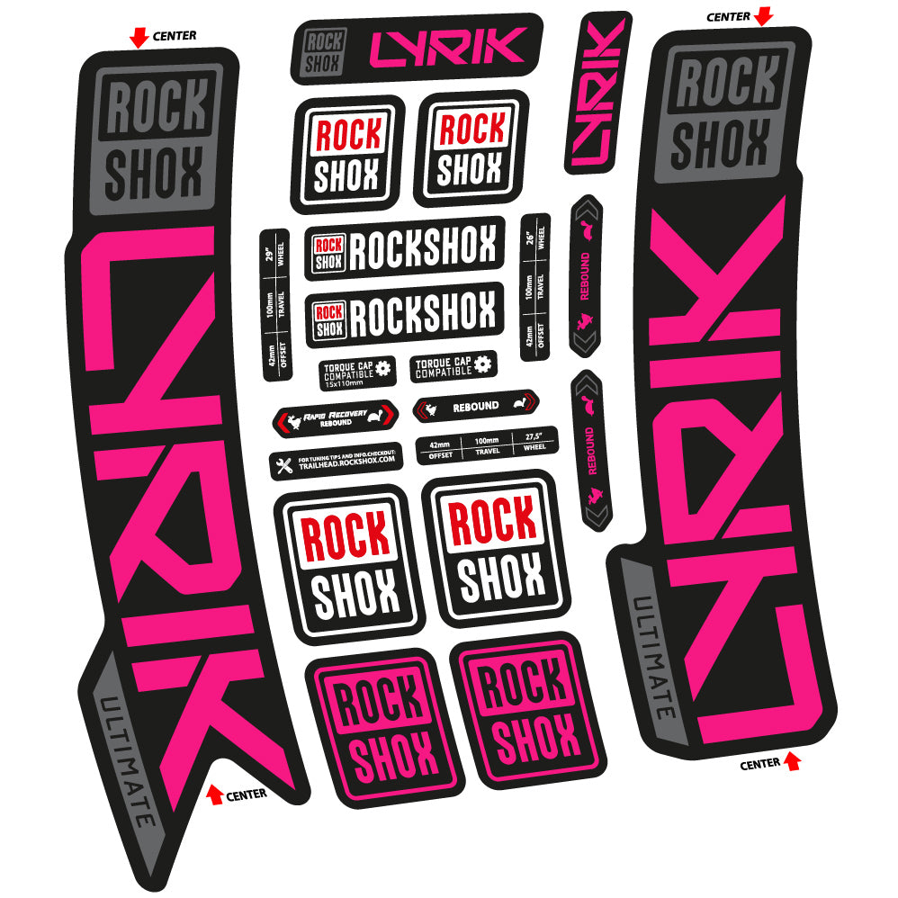 Aufkleber Rock Shox Lyrik Ultimate 2023, Gabel 29, Fahrradaufkleber Vinyl