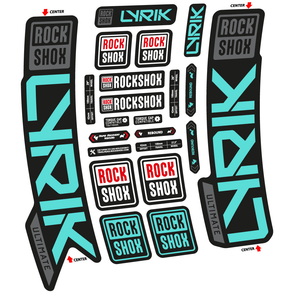 Aufkleber Rock Shox Lyrik Ultimate 2023, Gabel 29, Fahrradaufkleber Vinyl