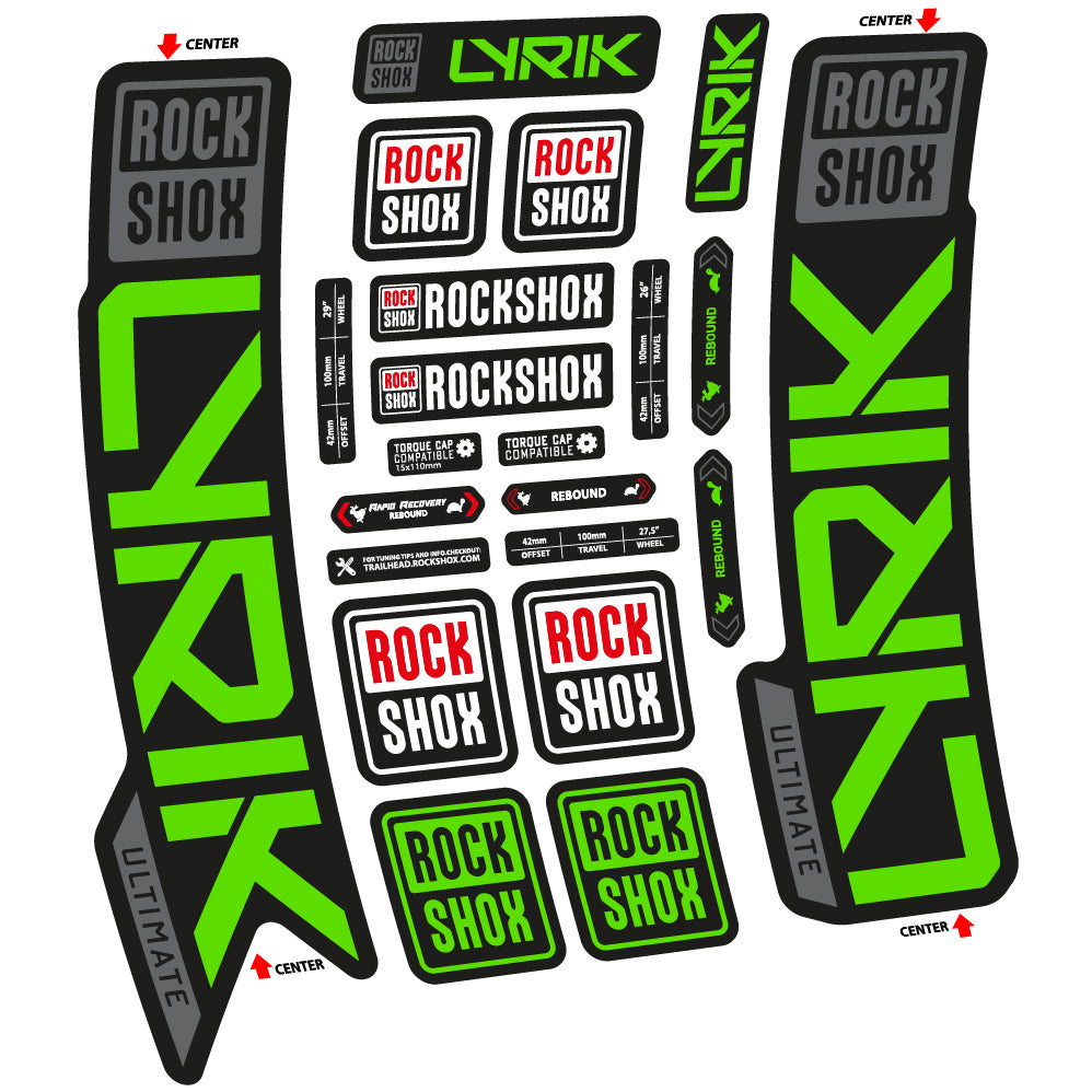 Aufkleber Rock Shox Lyrik Ultimate 2023, Gabel 29, Fahrradaufkleber Vinyl