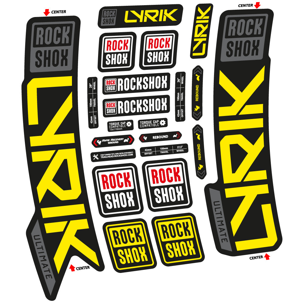 Aufkleber Rock Shox Lyrik Ultimate 2023, Gabel 29, Fahrradaufkleber Vinyl