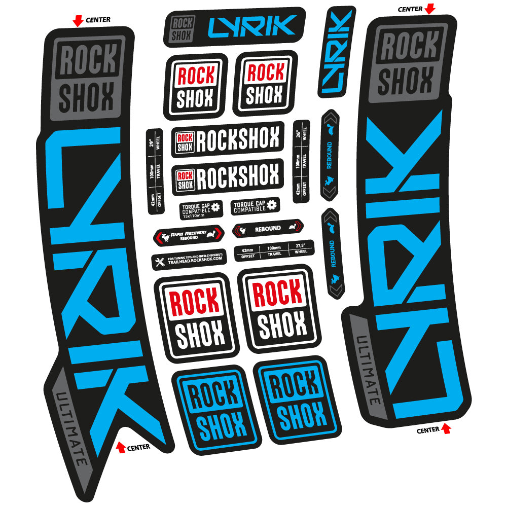 Aufkleber Rock Shox Lyrik Ultimate 2023, Gabel 29, Fahrradaufkleber Vinyl