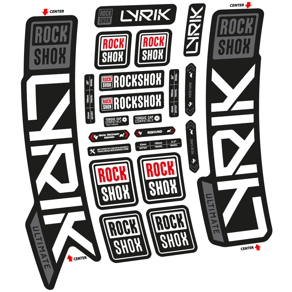 Aufkleber Rock Shox Lyrik Ultimate 2023, Gabel 29, Fahrradaufkleber Vinyl