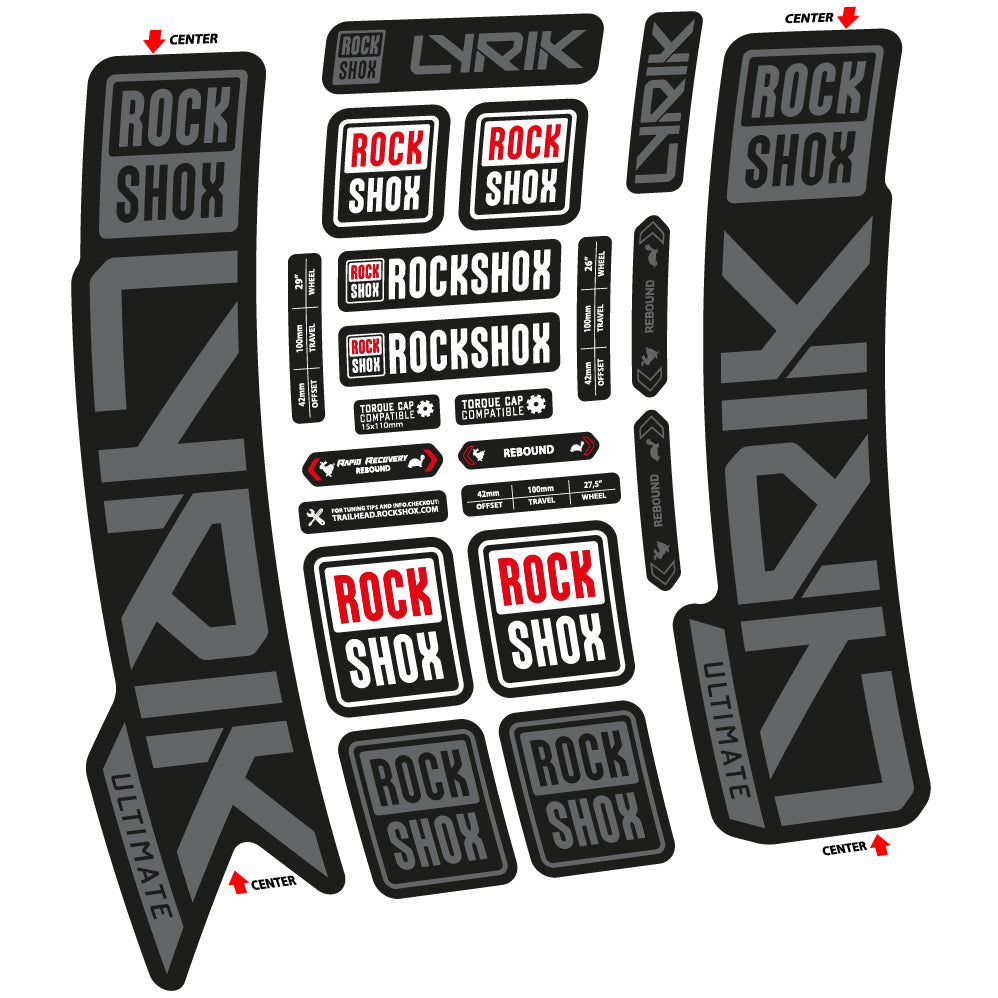 Aufkleber Rock Shox Lyrik Ultimate 2023, Gabel 29, Fahrradaufkleber Vinyl