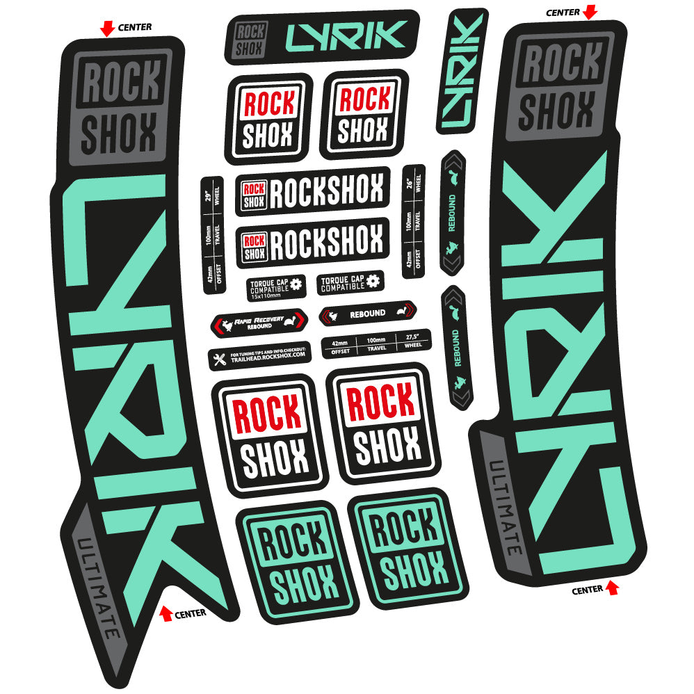 Aufkleber Rock Shox Lyrik Ultimate 2023, Gabel 29, Fahrradaufkleber Vinyl