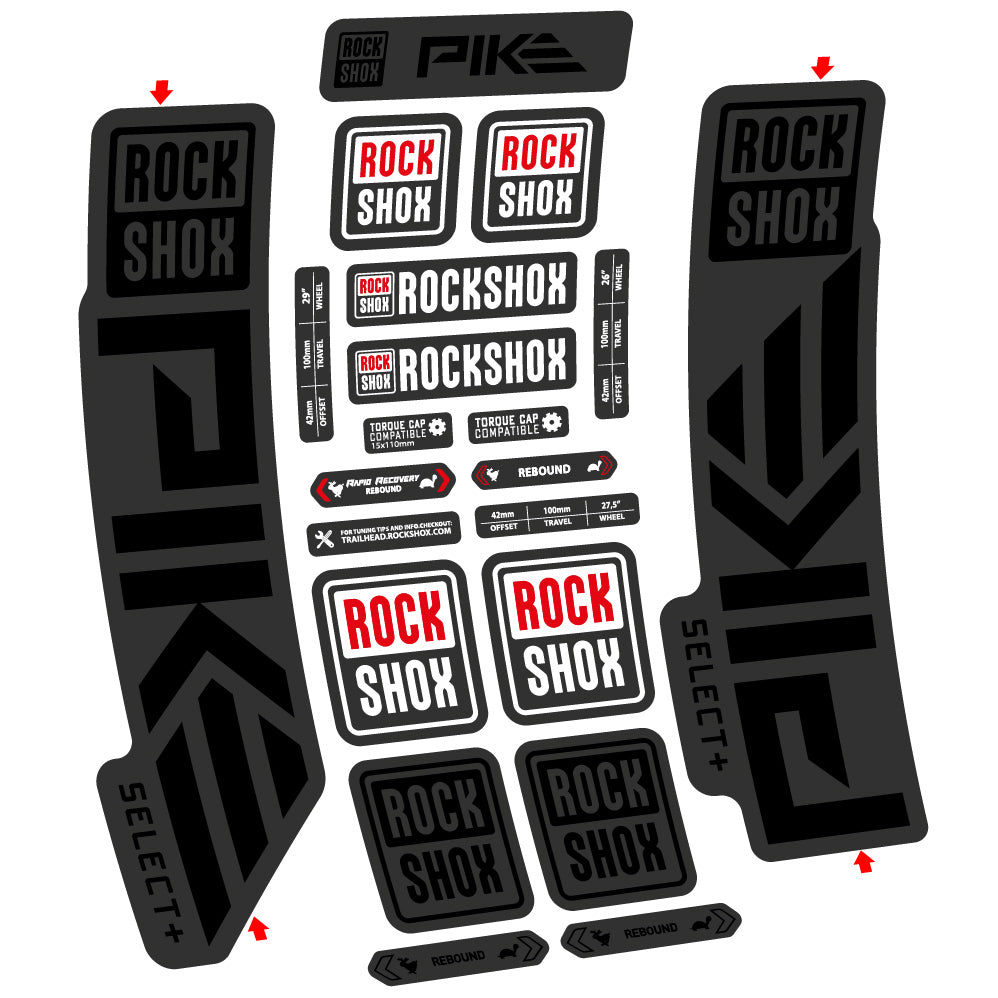 Decal Rock Shox Pike Select PLus 2023 Bike Fork sticker vinyl