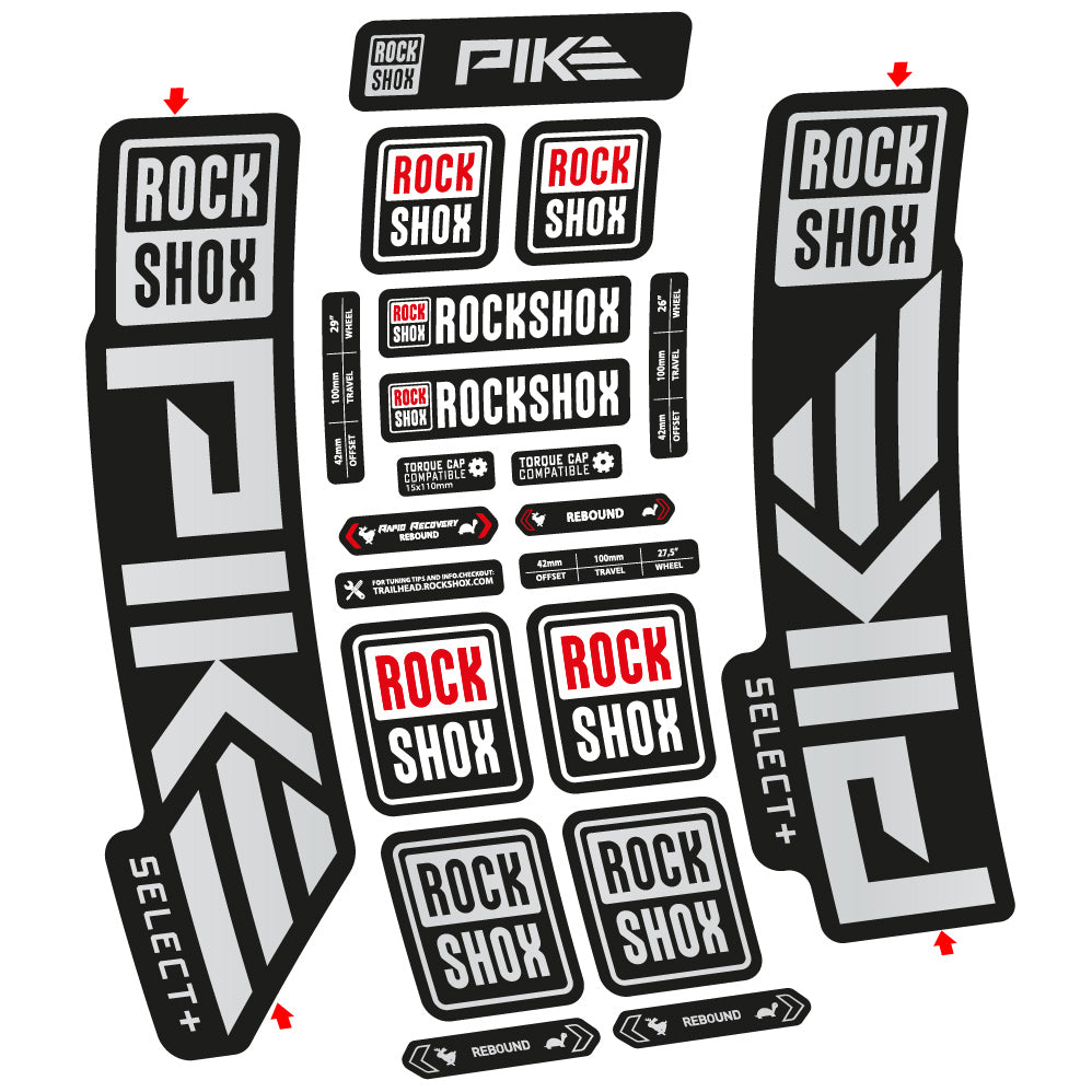 Decal Rock Shox Pike Select PLus 2023 Bike Fork sticker vinyl