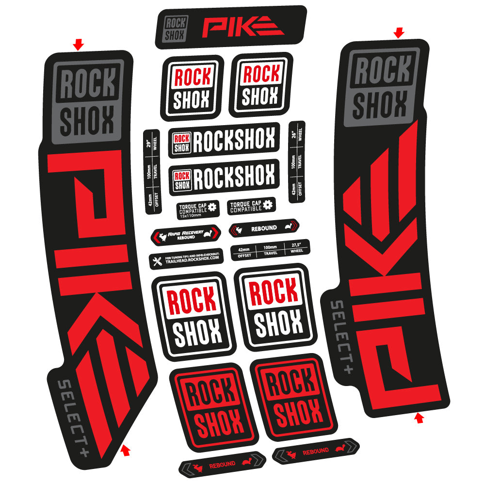 Decal Rock Shox Pike Select PLus 2023 Bike Fork sticker vinyl