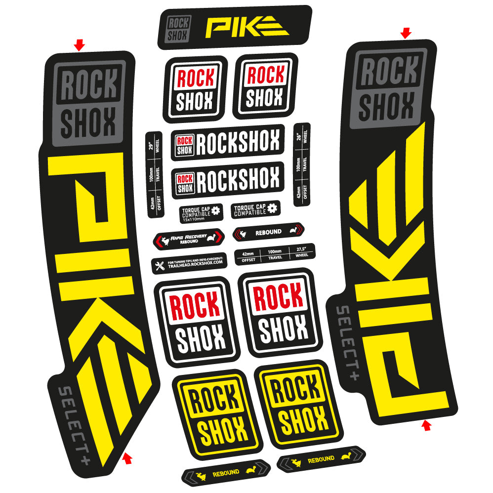 Decal Rock Shox Pike Select PLus 2023 Bike Fork sticker vinyl