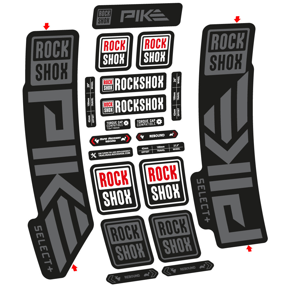 Decal Rock Shox Pike Select PLus 2023 Bike Fork sticker vinyl