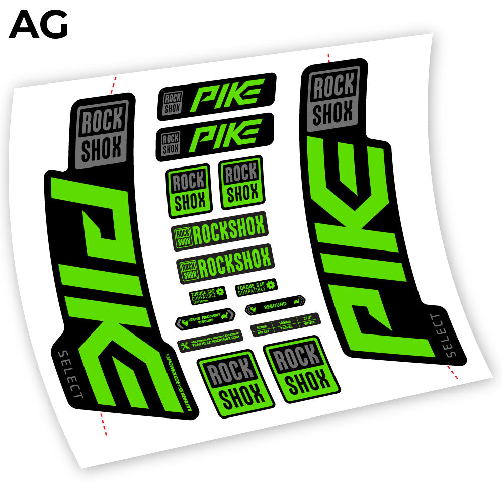 Aufkleber Rock Shox Pike Select 2021, Fahrradgabel, Vinyl-Aufkleber