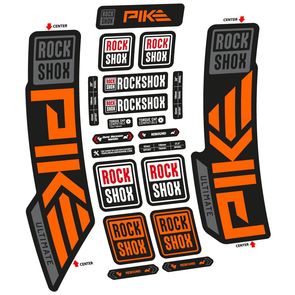 Aufkleber Rock Shox Pike Ultimate 2023 Fahrradgabel Aufkleber Vinyl