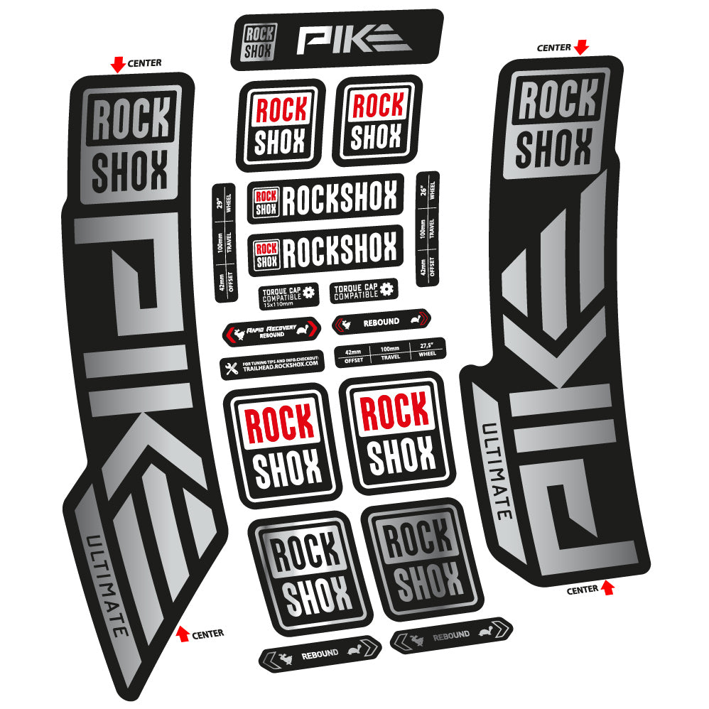 Aufkleber Rock Shox Pike Ultimate 2023 Fahrradgabel Aufkleber Vinyl