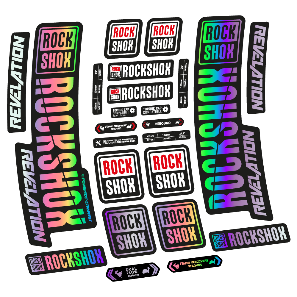 Aufkleber Rock Shox Revelation 2018, Fahrradgabel, Vinyl-Aufkleber