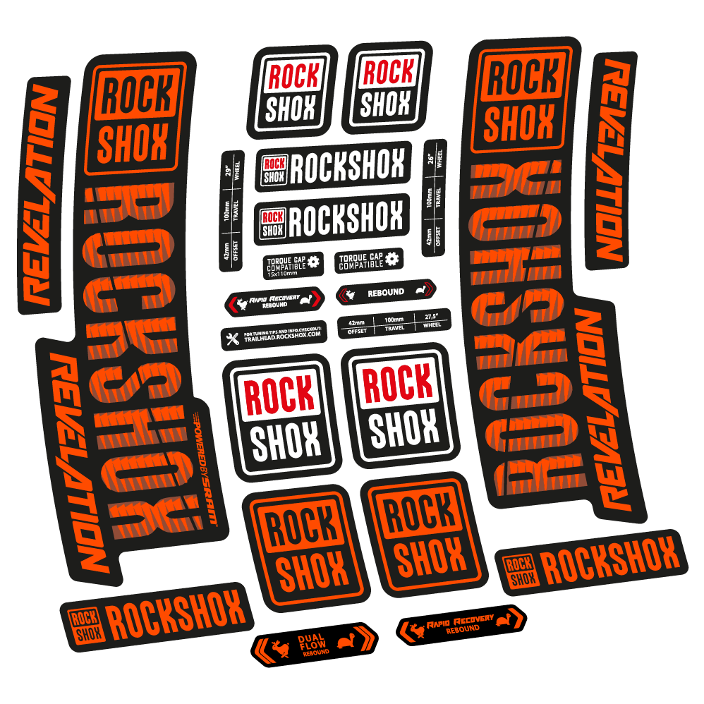 Aufkleber Rock Shox Revelation 2018, Fahrradgabel, Vinyl-Aufkleber