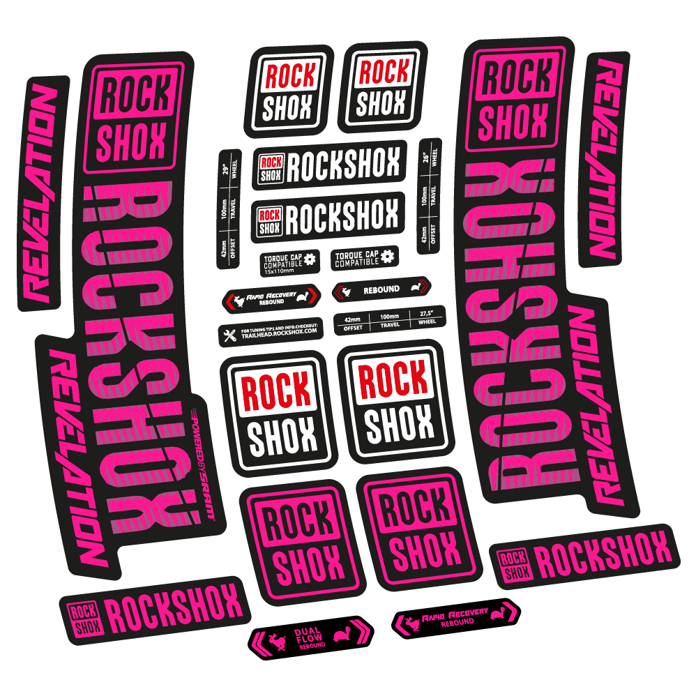Aufkleber Rock Shox Revelation 2018, Fahrradgabel, Vinyl-Aufkleber