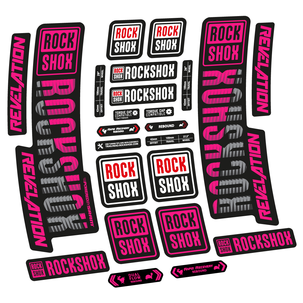 Aufkleber Rock Shox Revelation 2018, Fahrradgabel, Vinyl-Aufkleber