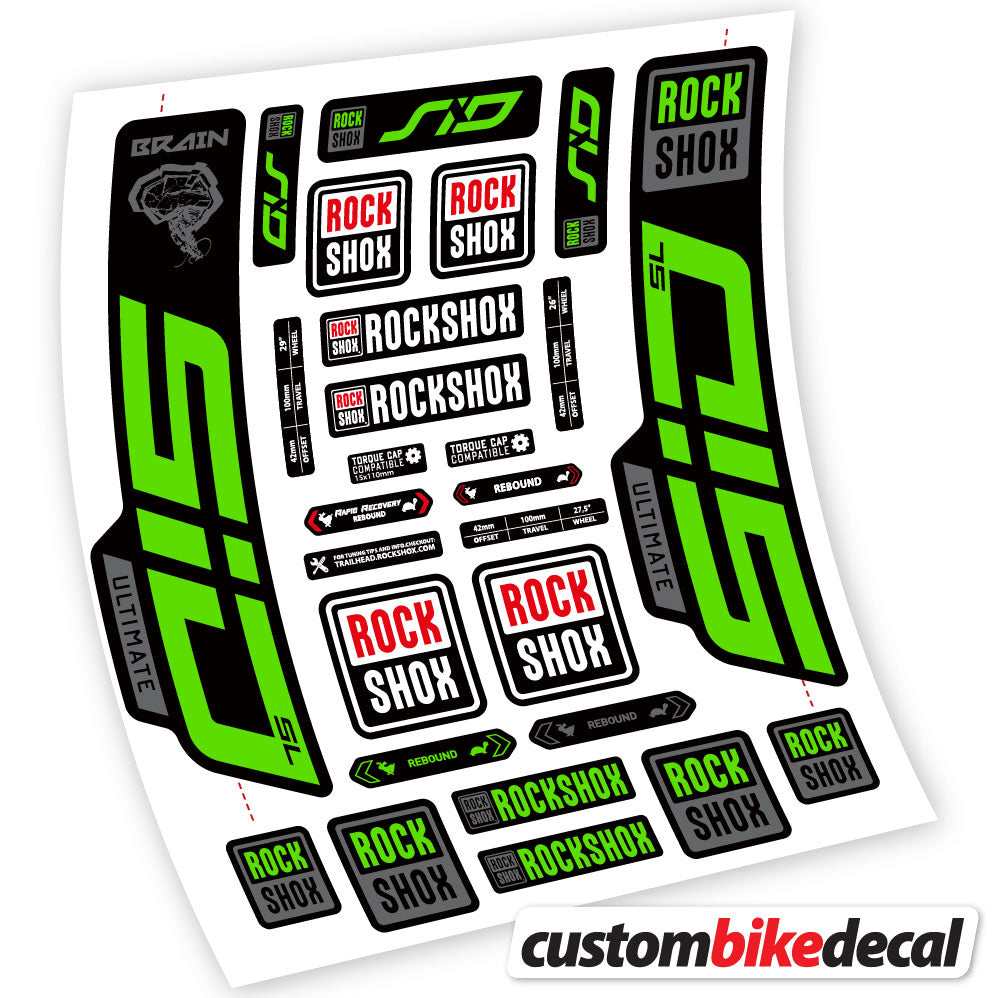 Decal SidBrain Ulitimate 2021, Bike Fork, sticker vinyl