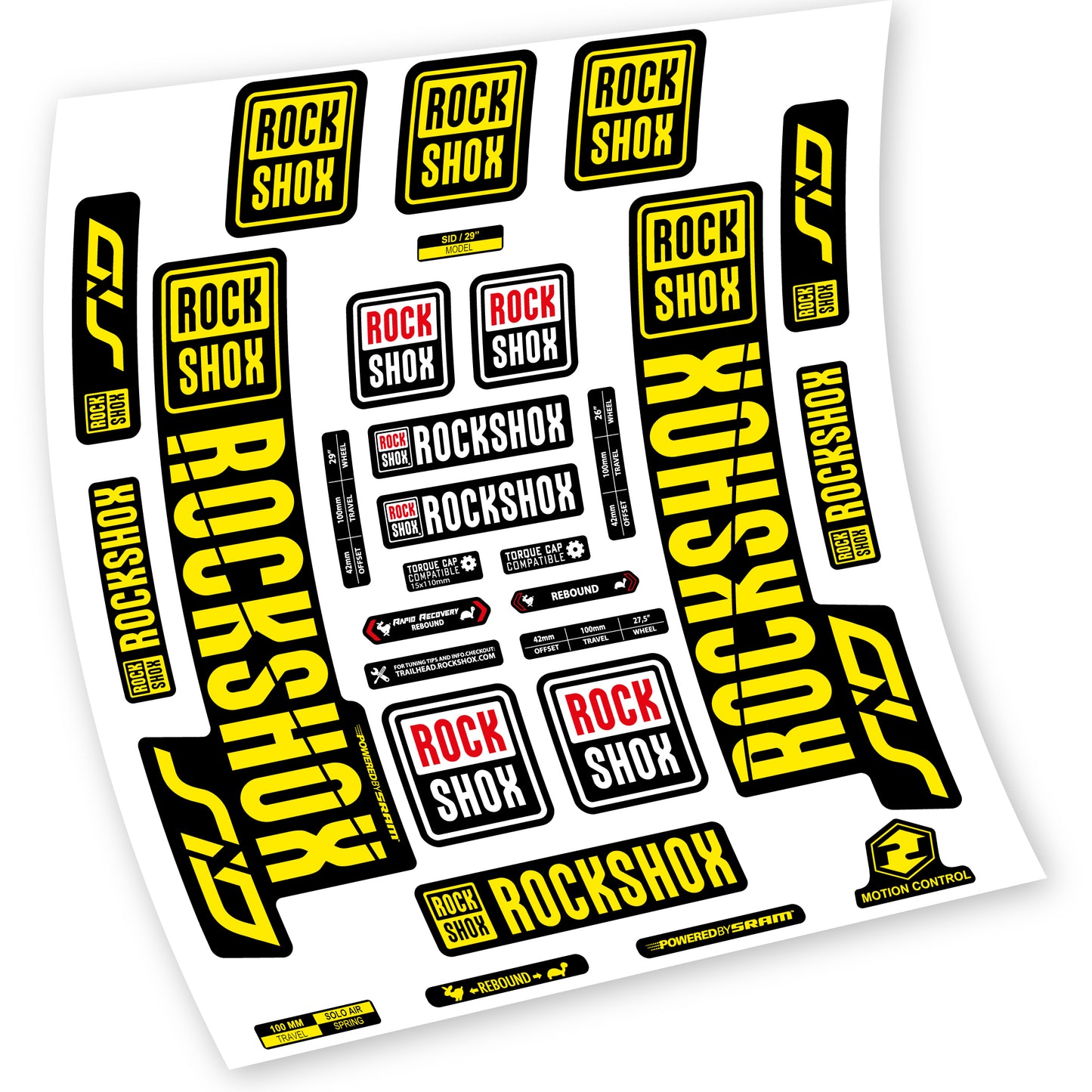 Decal Rock Shox Sid 2018 - 2019, Bike Fork, sticker vinyl