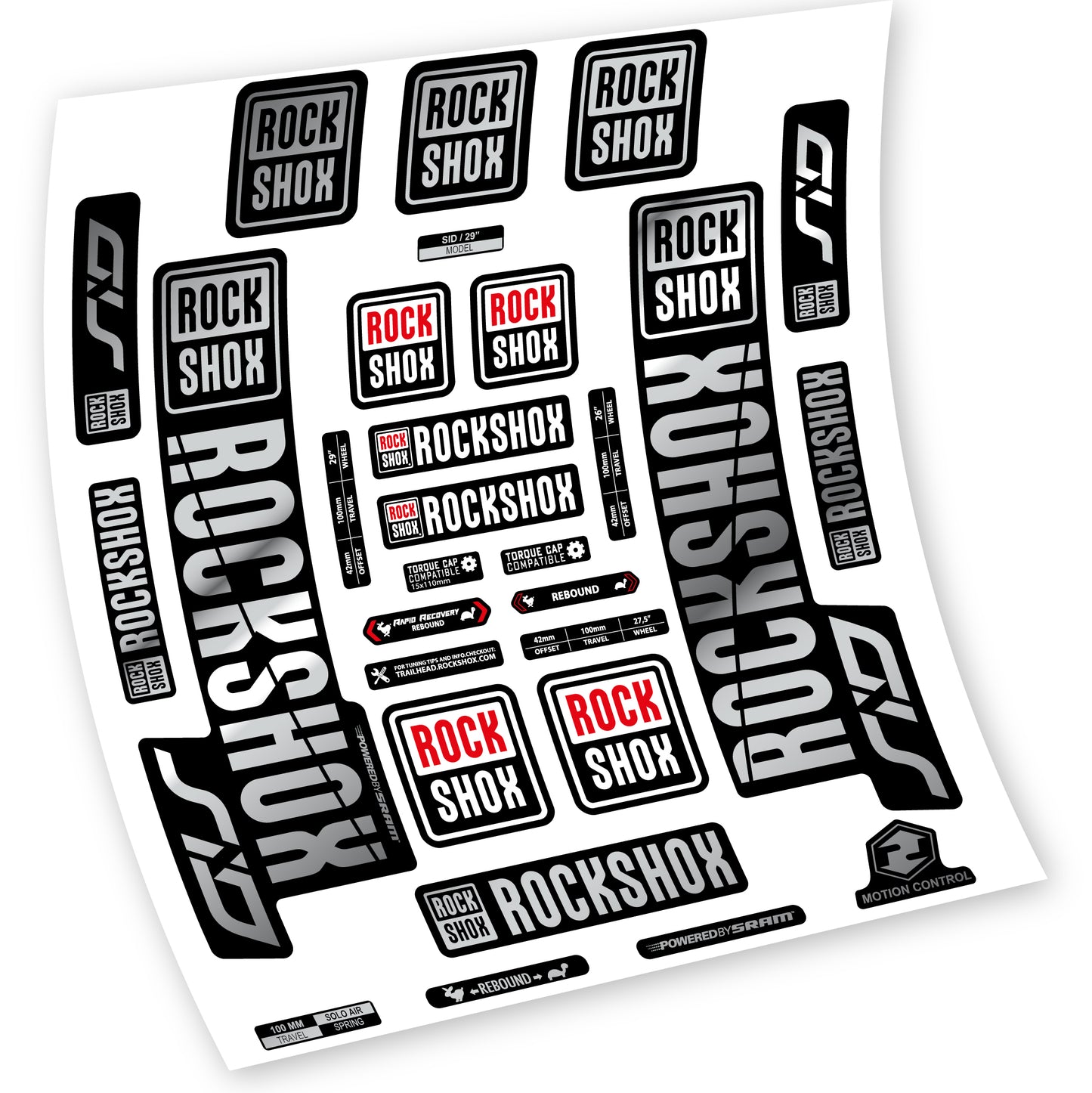 Decal Rock Shox Sid 2018 - 2019, Bike Fork, sticker vinyl
