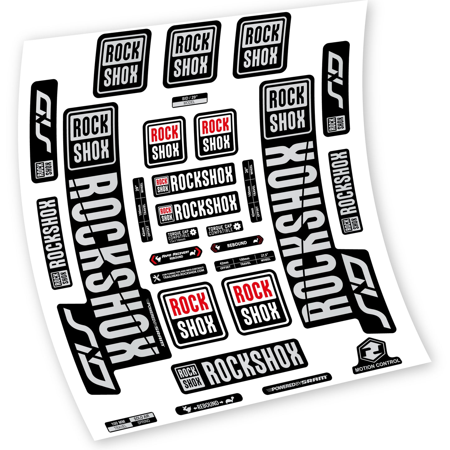 Decal Rock Shox Sid 2018 - 2019, Bike Fork, sticker vinyl