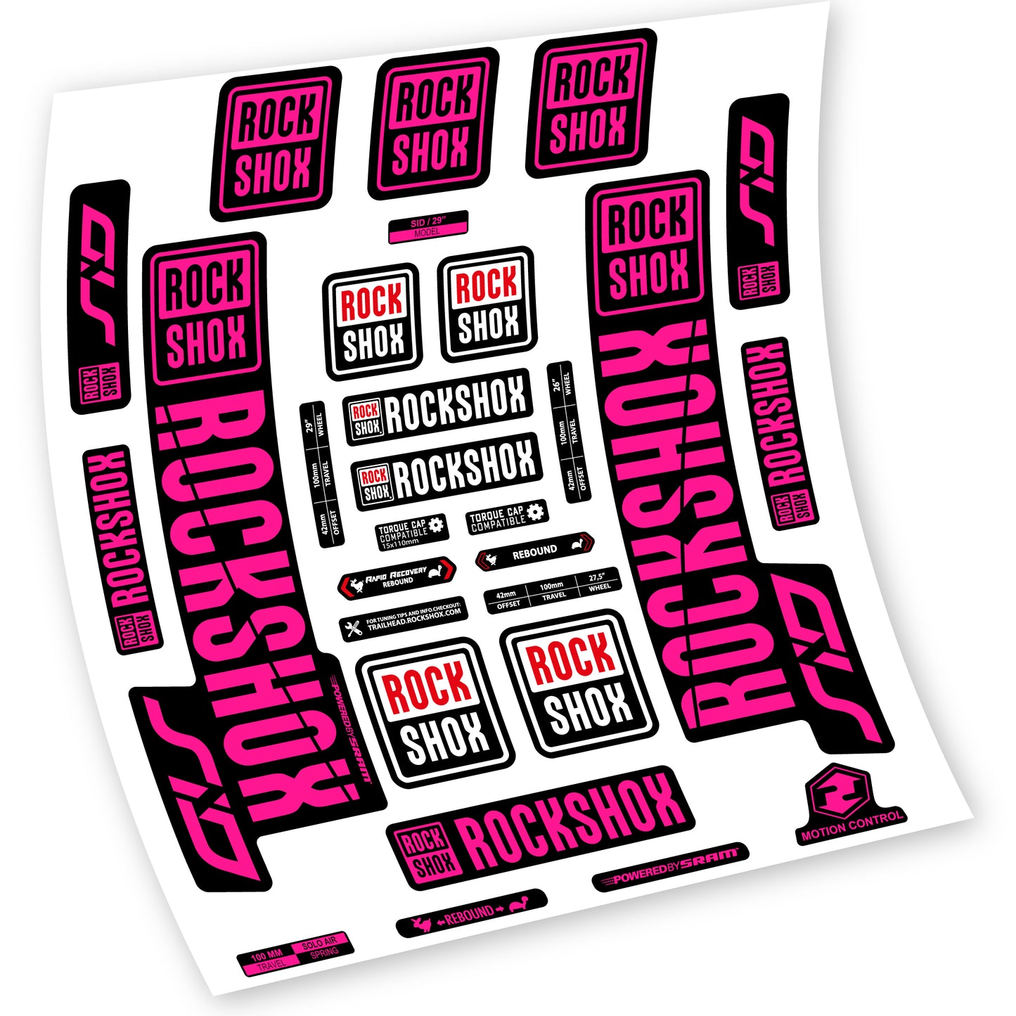 Decal Rock Shox Sid 2018 - 2019, Bike Fork, sticker vinyl