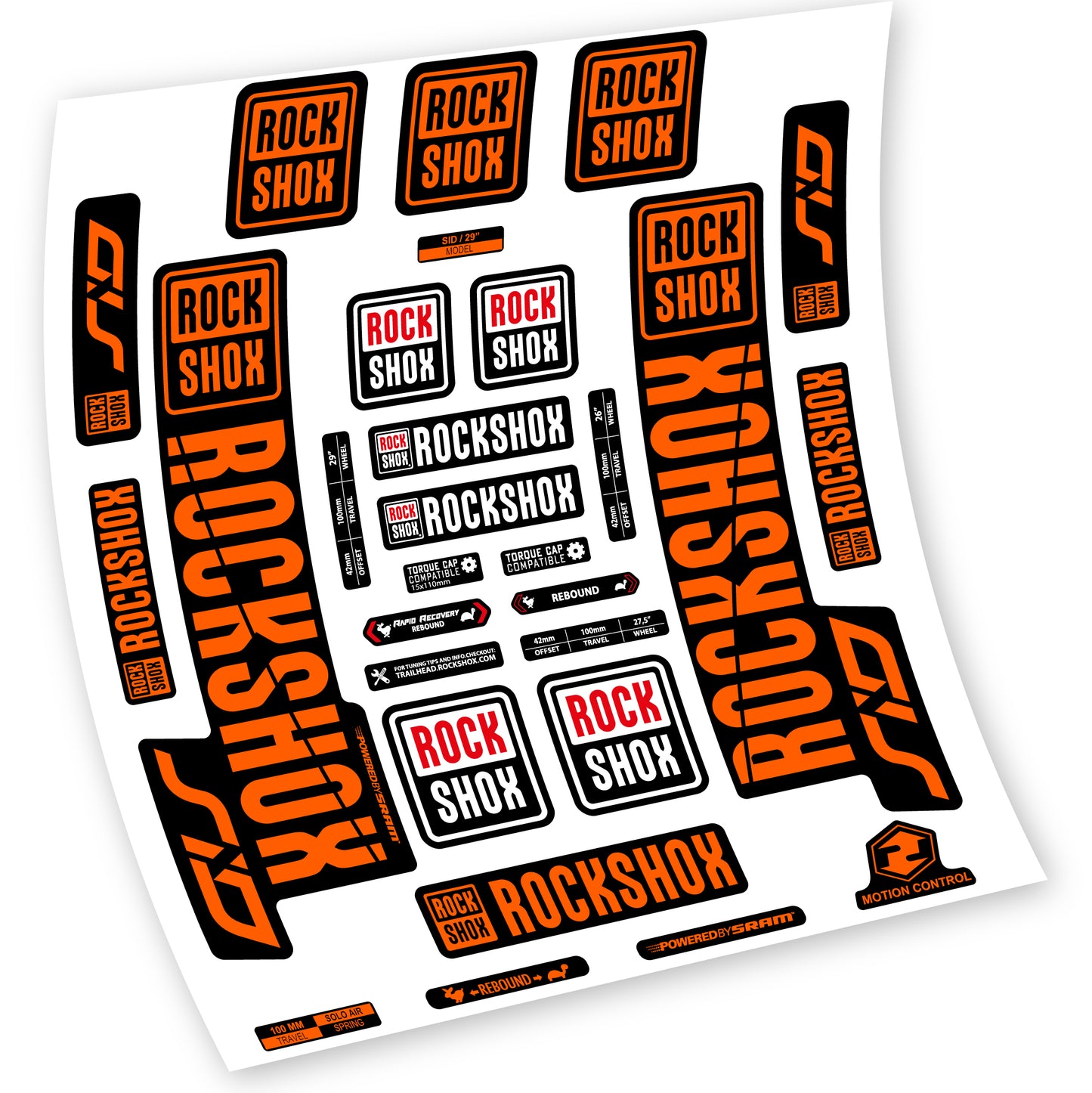 Decal Rock Shox Sid 2018 - 2019, Bike Fork, sticker vinyl