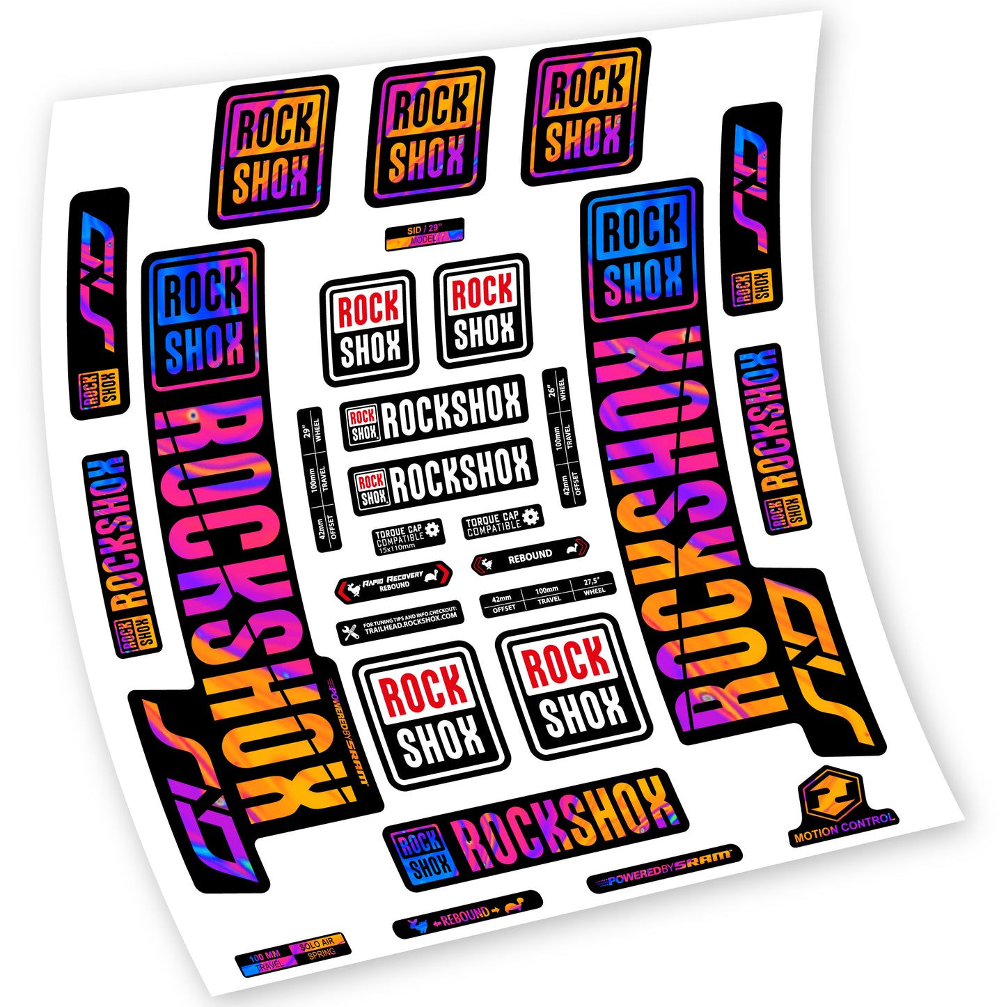 Decal Rock Shox Sid 2018 - 2019, Bike Fork, sticker vinyl
