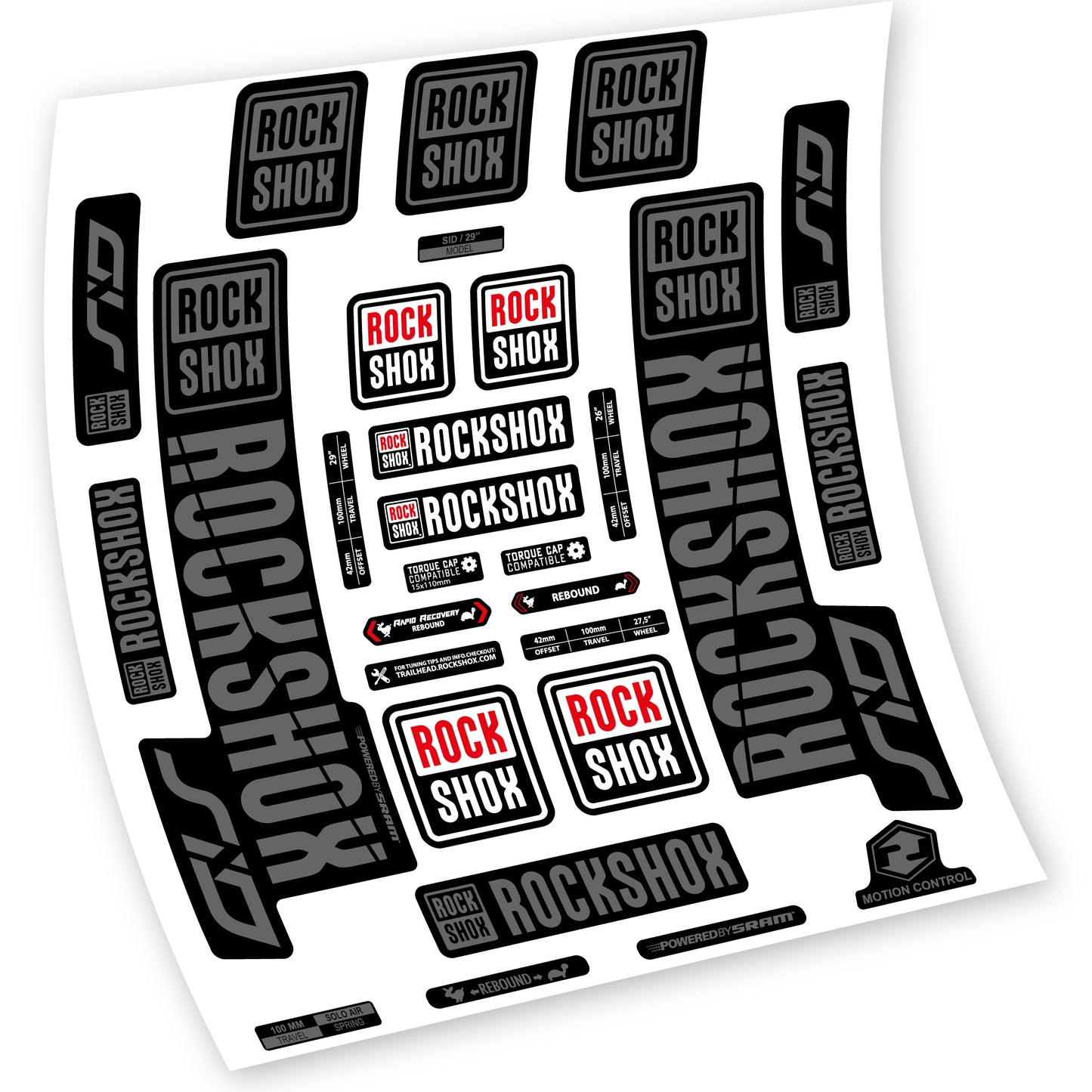 Decal Rock Shox Sid 2018 - 2019, Bike Fork, sticker vinyl