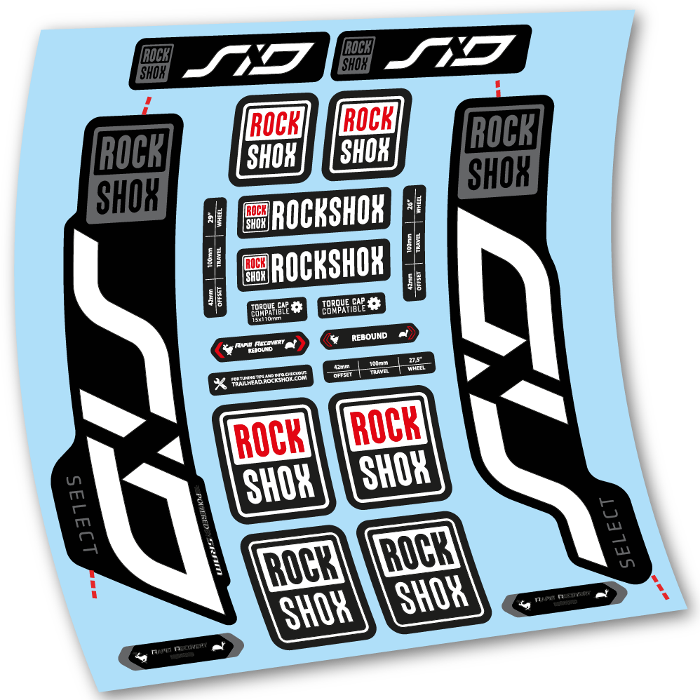 Decal, Rock Shox Sid Select 2020, Bike Fork 29, sticker vinyl