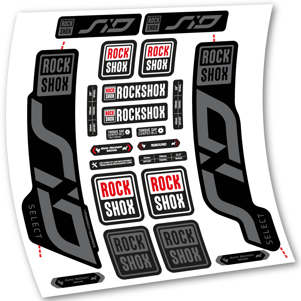Decal, Rock Shox Sid Select 2020, Bike Fork 29, sticker vinyl