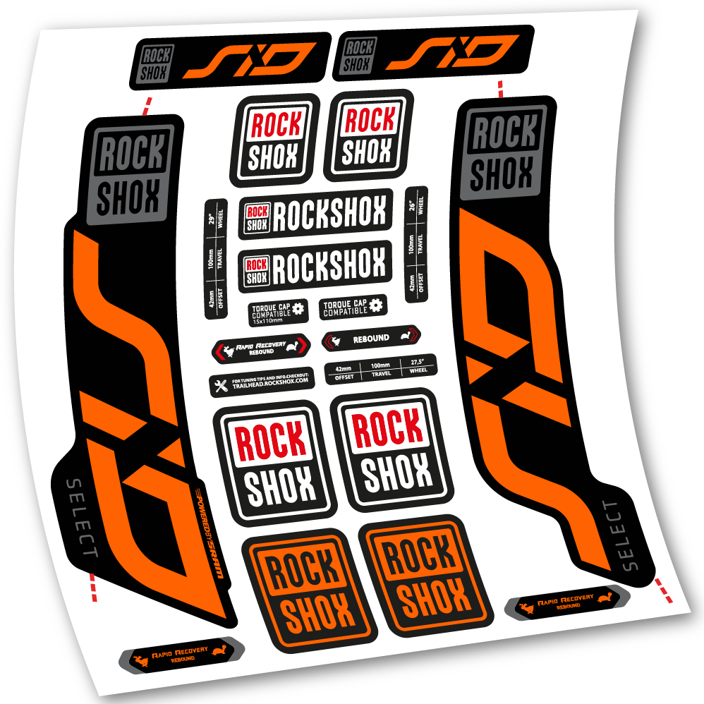 Decal, Rock Shox Sid Select 2020, Bike Fork 29, sticker vinyl