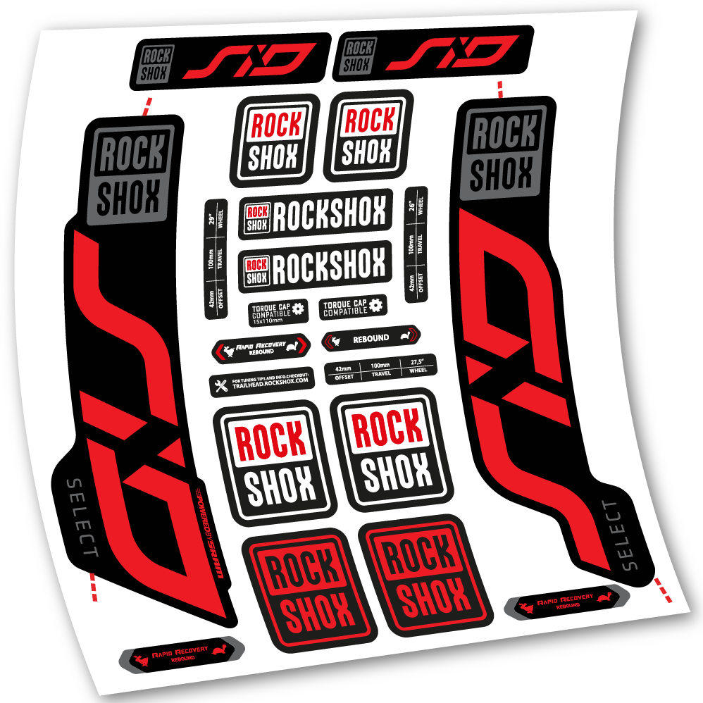 Decal, Rock Shox Sid Select 2020, Bike Fork 29, sticker vinyl