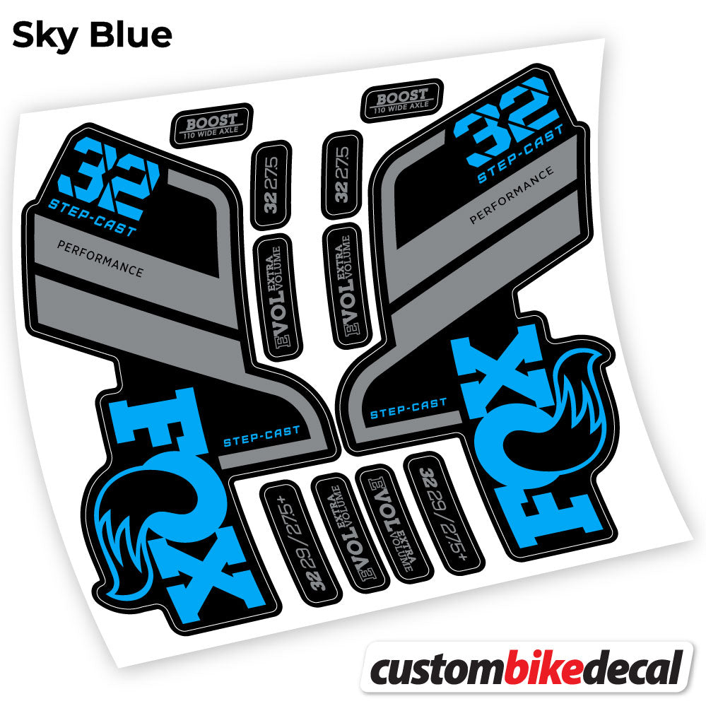 Aufkleber, Fox 32 SC Performance Step Cast 2021, Fahrradgabel-Aufkleber Vinyl