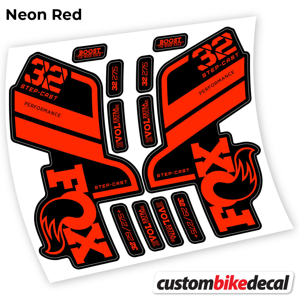 Aufkleber, Fox 32 SC Performance Step Cast 2021, Fahrradgabel-Aufkleber Vinyl