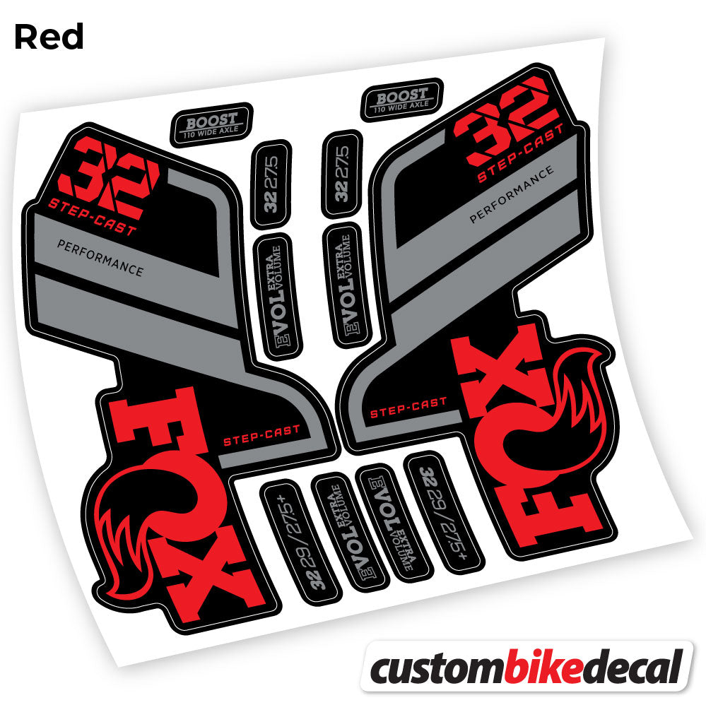 Aufkleber, Fox 32 SC Performance Step Cast 2021, Fahrradgabel-Aufkleber Vinyl