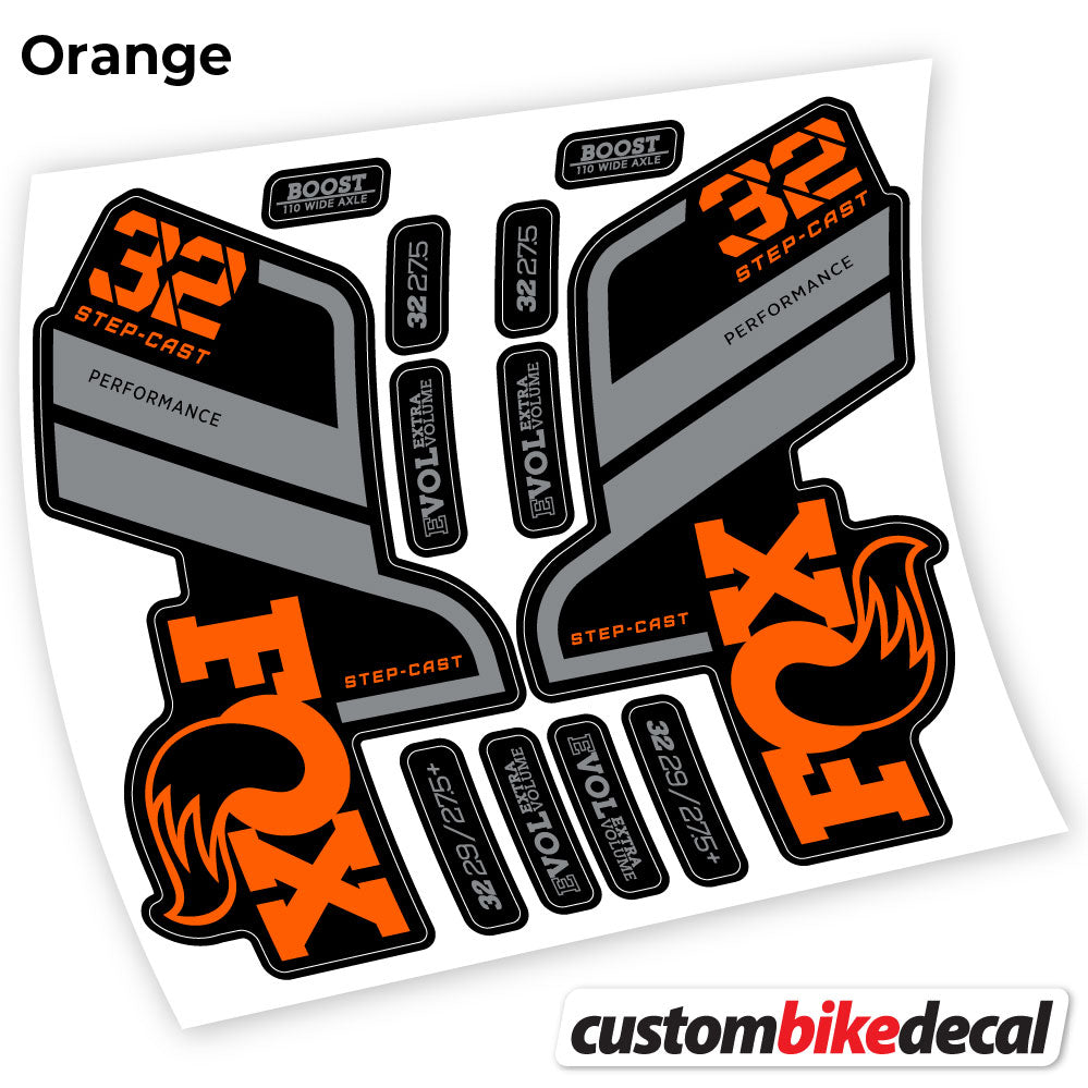 Aufkleber, Fox 32 SC Performance Step Cast 2021, Fahrradgabel-Aufkleber Vinyl
