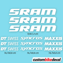 Load image into Gallery viewer, Decal, Sram DT Swiss Syncross Maxxis, Bike Frame Sticker Vinyl
