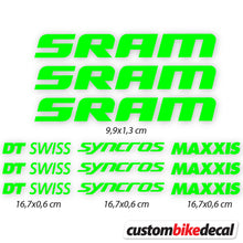 Load image into Gallery viewer, Decal, Sram DT Swiss Syncross Maxxis, Bike Frame Sticker Vinyl
