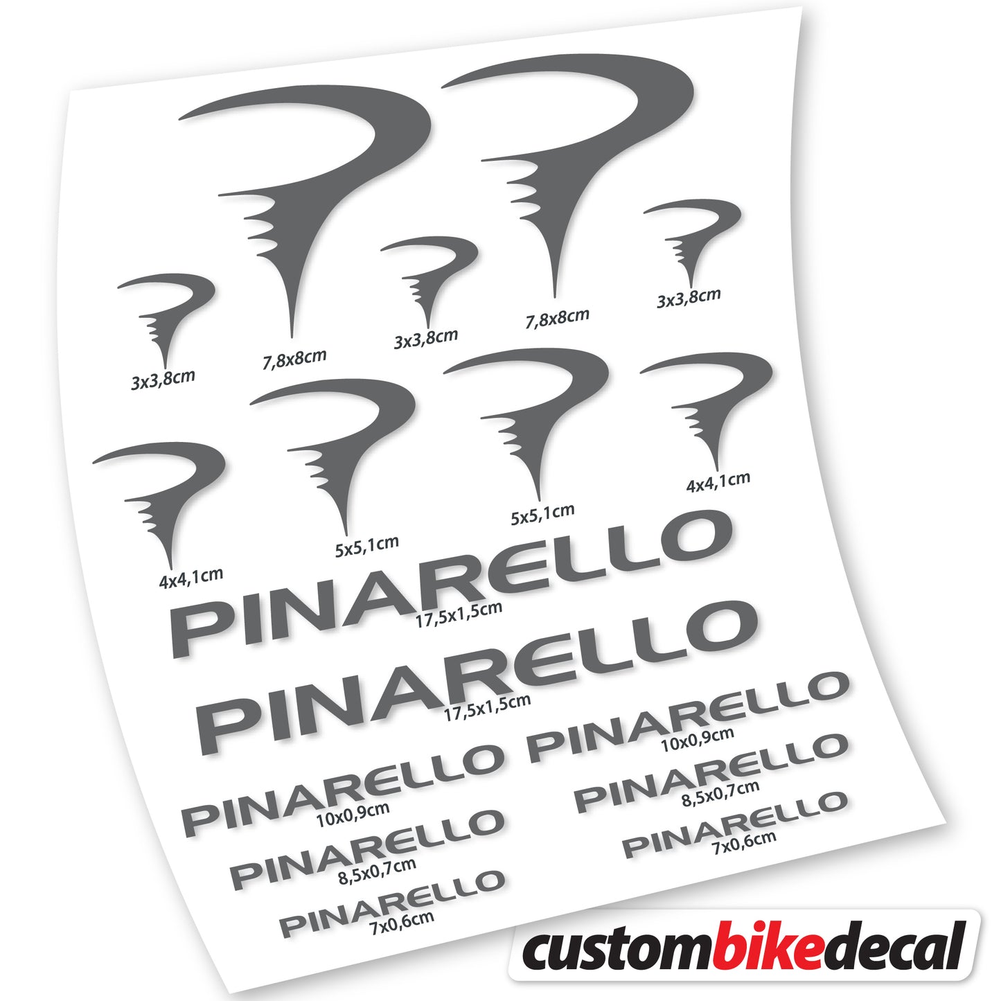 Aufkleber Pinarello, Rahmenaufkleber Vinyl