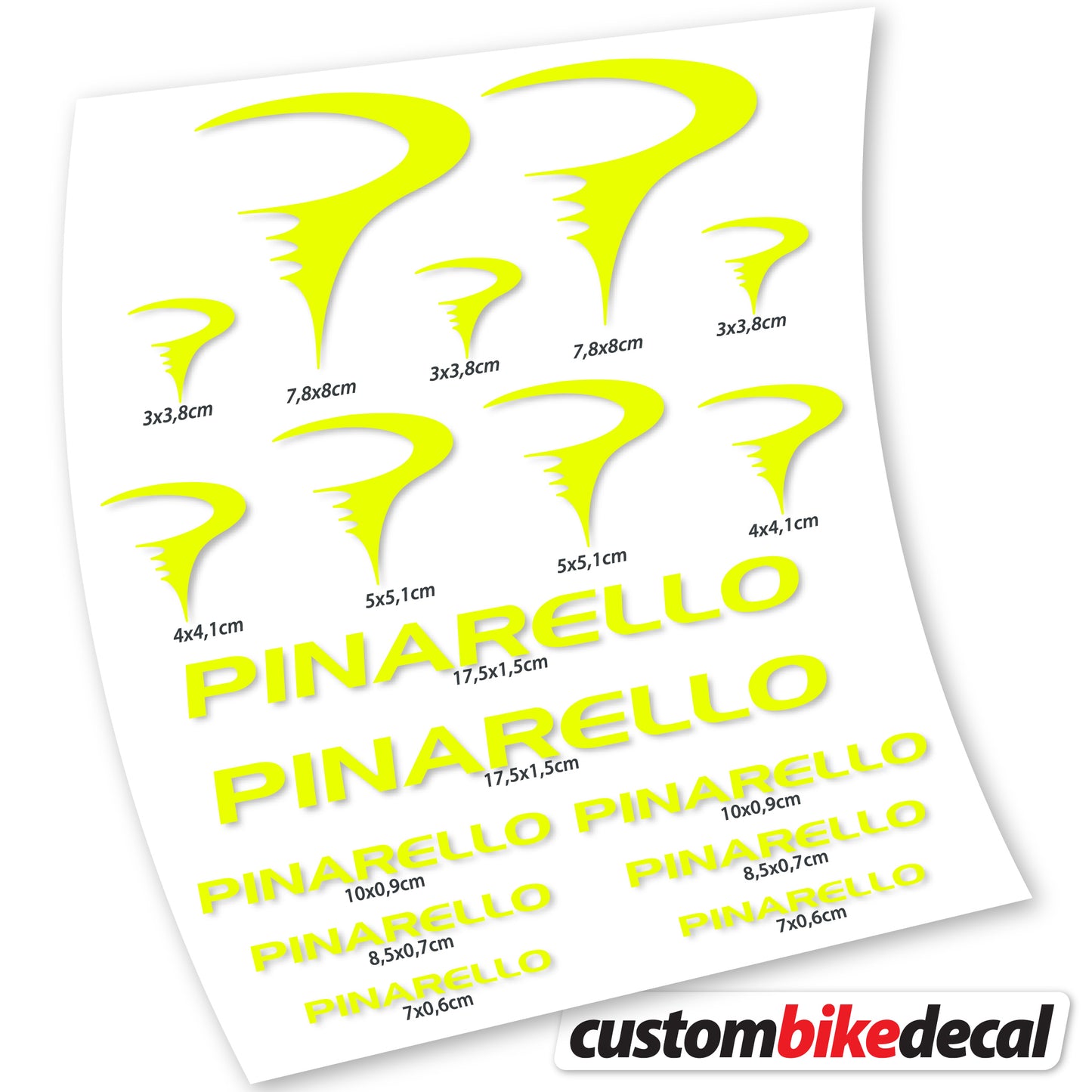 Aufkleber Pinarello, Rahmenaufkleber Vinyl