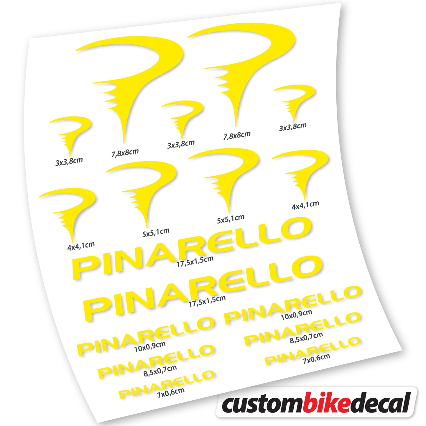 Aufkleber Pinarello, Rahmenaufkleber Vinyl