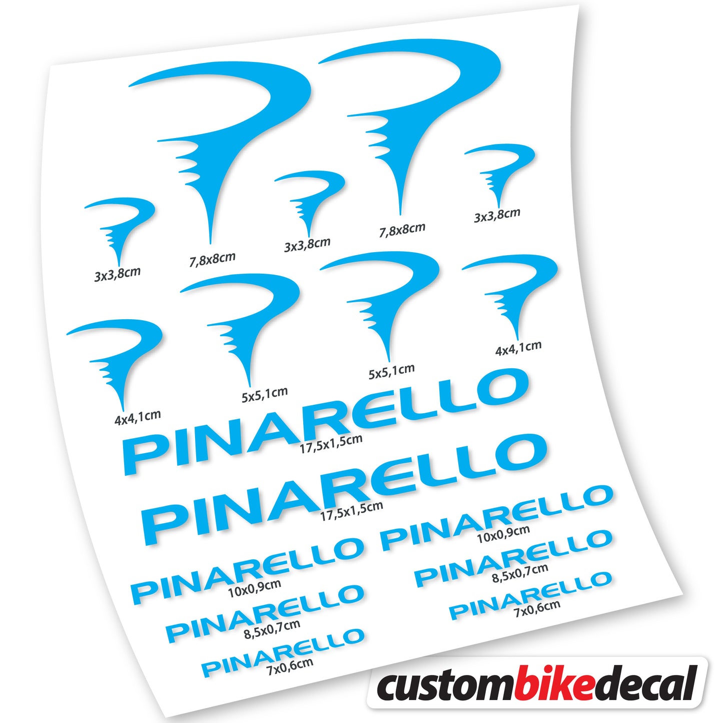 Aufkleber Pinarello, Rahmenaufkleber Vinyl