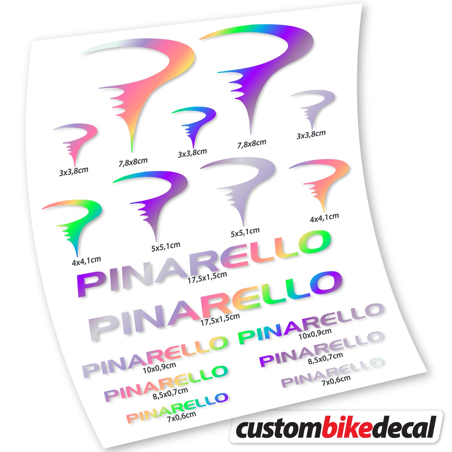 Aufkleber Pinarello, Rahmenaufkleber Vinyl