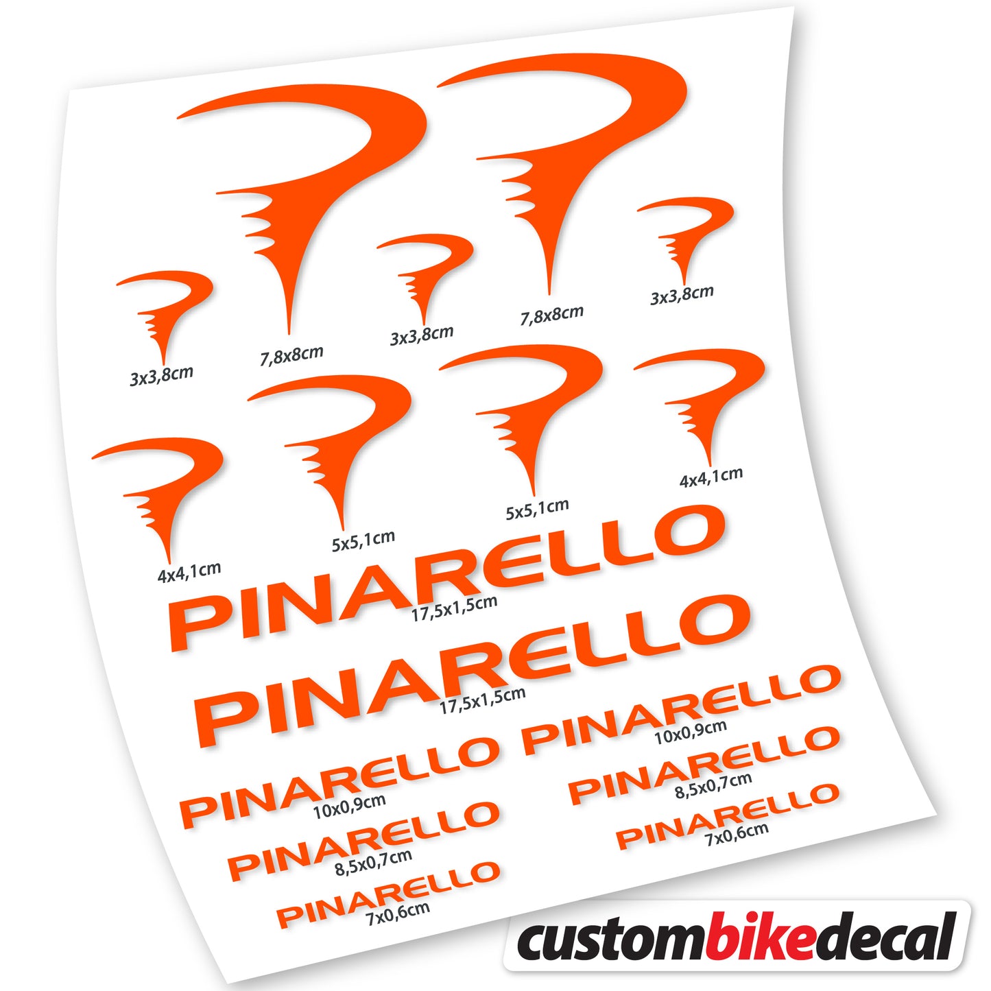 Aufkleber Pinarello, Rahmenaufkleber Vinyl